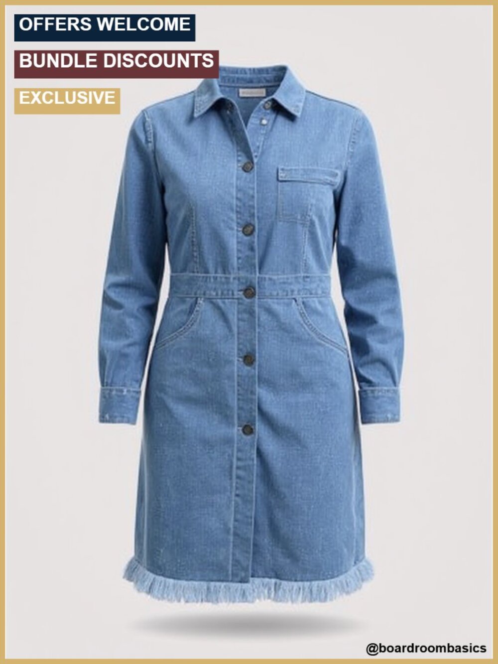 Women's Mid Rise Button Down Frayed Raw Hem Denim Midi Skirt